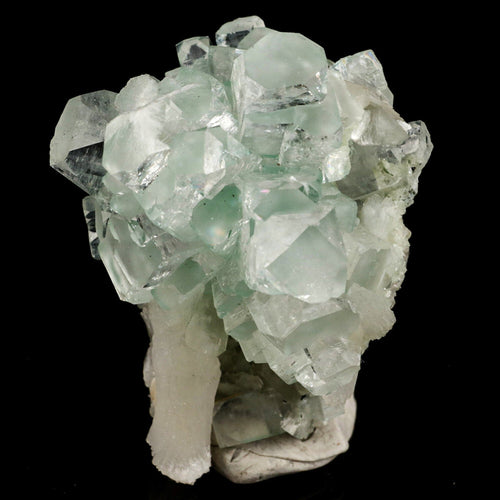 Green Apophyllite Disco Ball with Stilbite Natural Mineral Specimen # B 6535