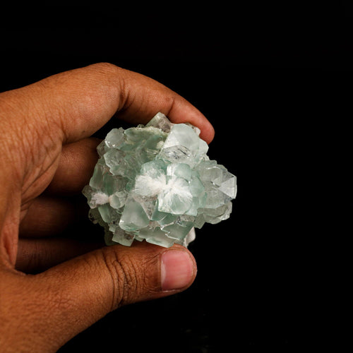 Green Apophyllite Disco Ball with Stilbite Natural Mineral Specimen # B 6535