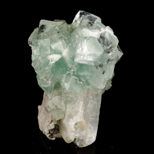 Green Apophyllite Disco Ball with Stilbite Natural Mineral Specimen # B 6535