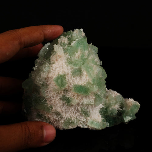 Green Apophyllite with Mordenite Natural Mineral Specimen # B 5585