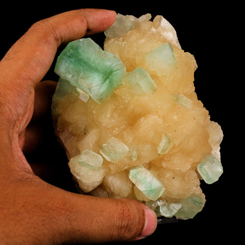 Green Apophyllite with Stilbite Natural Mineral Specimen # B 6046