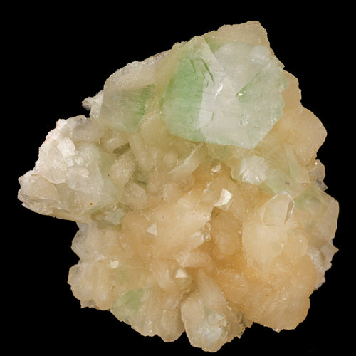 Green Apophyllite with Stilbite Natural Mineral Specimen # B 6158