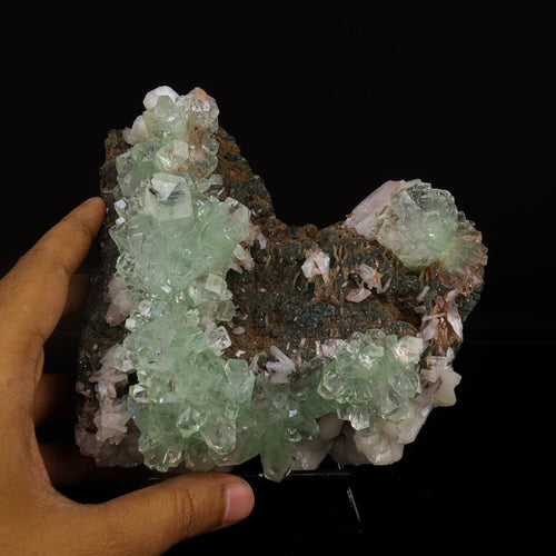 Green Apophyllite with Stilbite Natural Mineral Specimen # B 6726