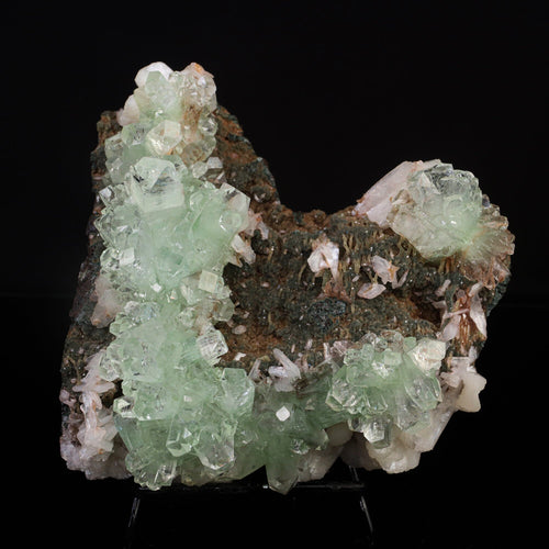 Green Apophyllite with Stilbite Natural Mineral Specimen # B 6726