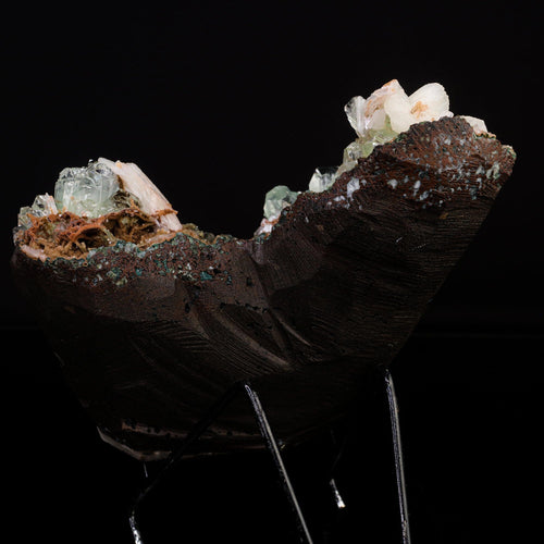 Green Apophyllite with Stilbite Natural Mineral Specimen # B 6726