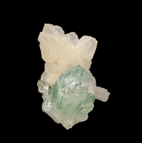 Green Apophyllite With Stilbite Natural Mineral Specimen # B 6866