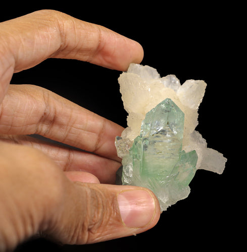 Green Apophyllite With Stilbite Natural Mineral Specimen # B 6866