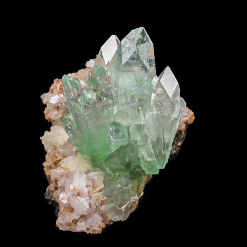 Green Apophyllite with Stilbite Natural Mineral Specimen # B 6870