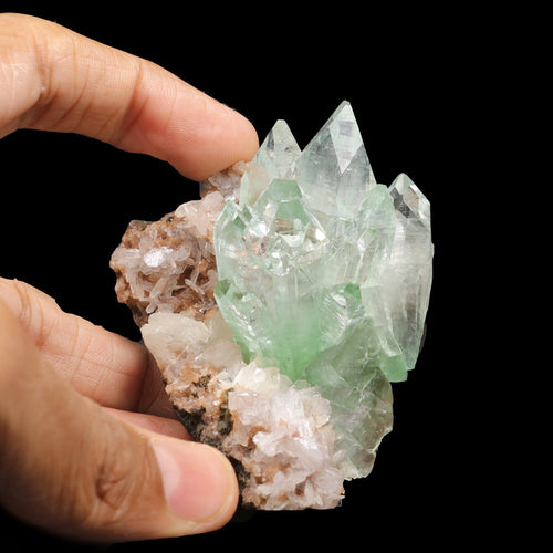 Green Apophyllite with Stilbite Natural Mineral Specimen # B 6870