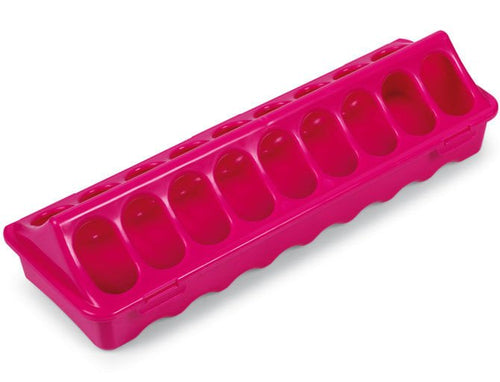 Plastic Ground Chicken Feeder – Chick Feeders, Hinged Lid, Durable Outdoor Poultry Feeder