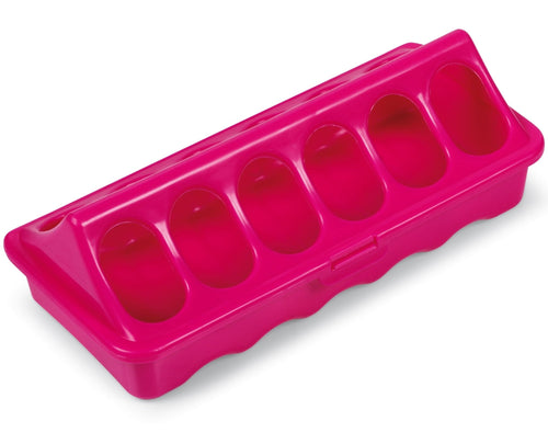 Plastic Ground Chicken Feeder – Chick Feeders, Hinged Lid, Durable Outdoor Poultry Feeder