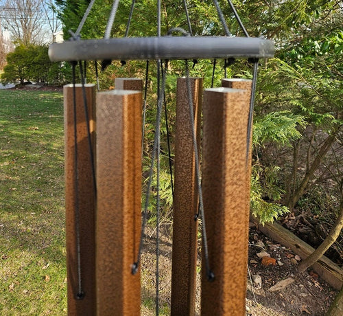 Amish handmade Wind Chimes 48”–80” – Square Aluminum Deep Tone Outdoor Chimes for Meditation & Garden Ambience