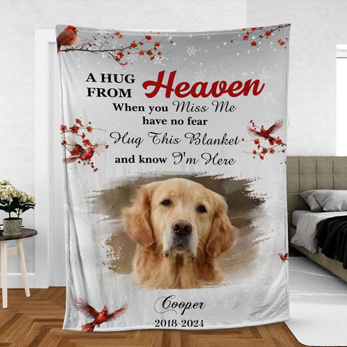 When You Miss Me Have No Fear, Personalized Memorial Blanket, Memorial Custom Photo Blanket, Remembrance Gift- 681977