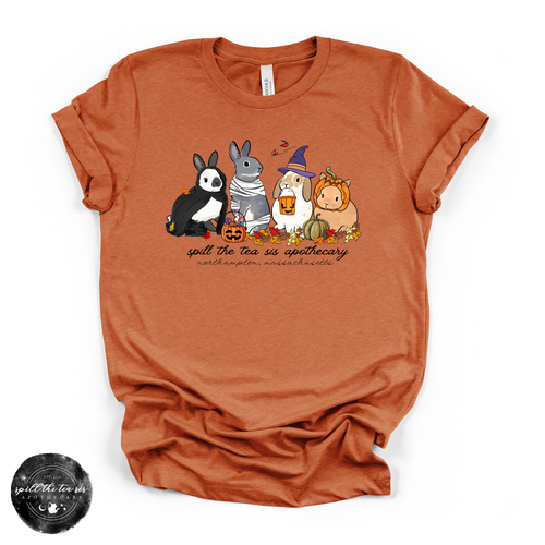 Bunny Halloween at Spill The Tea Sis Apothecary Tee | Cute Spooky Bunny Graphic T-Shirt
