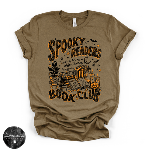 Spooky Readers Book Club Tee | Book Lover Halloween Graphic T-Shirt {BLACK DESIGN}