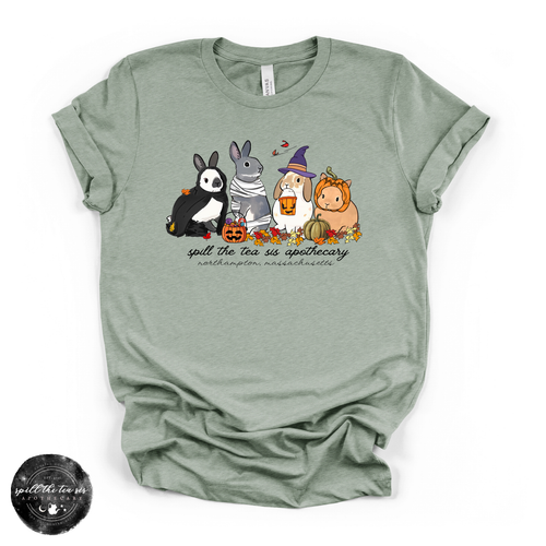 Bunny Halloween at Spill The Tea Sis Apothecary Tee | Cute Spooky Bunny Graphic T-Shirt