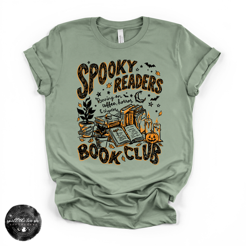 Spooky Readers Book Club Tee | Book Lover Halloween Graphic T-Shirt {BLACK DESIGN}
