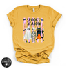 Spooky Season Clothesline Tee | Cute Halloween Ghost, Skeleton & Black Cat Graphic T-Shirt