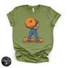 Bigfoot Carrying Pumpkin Tee | Funny Sasquatch Fall Graphic T-Shirt