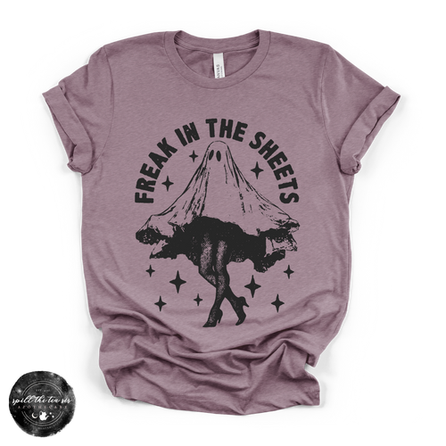 Freak in the Sheets Tee | Funny Ghost Halloween Graphic T-Shirt