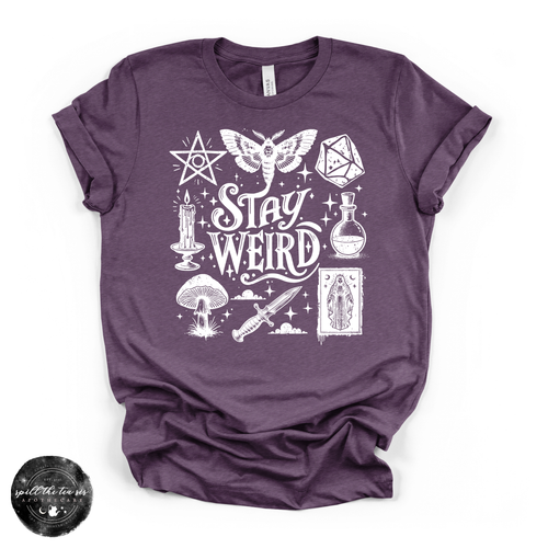 Stay Weird Tee | Alternative Graphic T-Shirt {WHITE DESIGN]