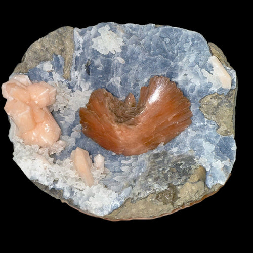 Heulandite and Stilbite on Chalcedony | SELF STANDING | High Quality Mineral | Indian Mineral | Superb Minerals