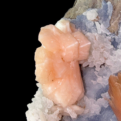 Heulandite and Stilbite on Chalcedony | SELF STANDING | High Quality Mineral | Indian Mineral | Superb Minerals