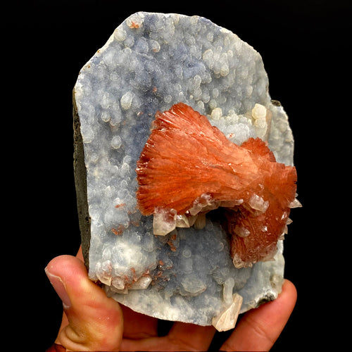 Heulandite Bow on Chalcedony Matrix Natural Mineral Specimen # DK185