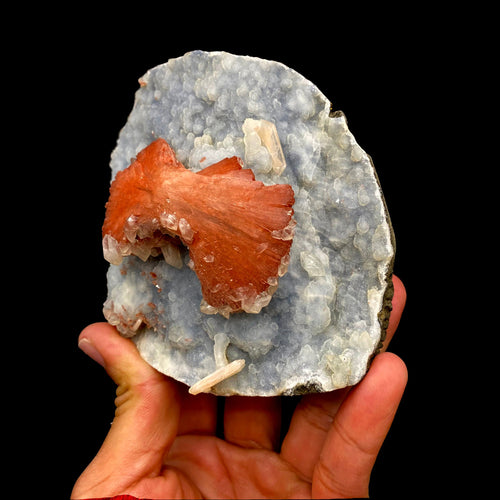 Heulandite Bow on Chalcedony Matrix Natural Mineral Specimen # DK185