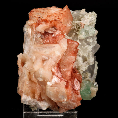 Heulandite Bow with Calcite and Apophyllite Natural Mineral Specimen # B 6538