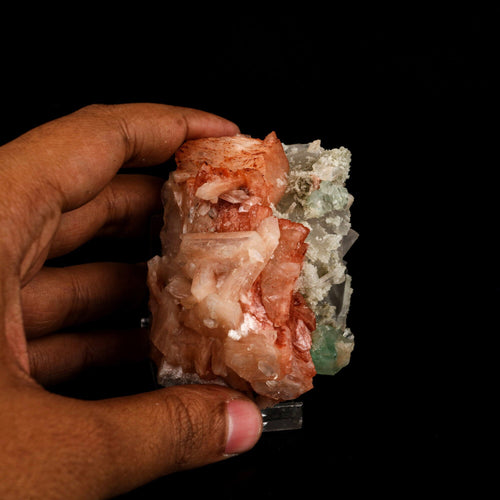 Heulandite Bow with Calcite and Apophyllite Natural Mineral Specimen # B 6538