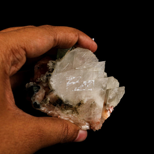 Heulandite Bow with Calcite and Apophyllite Natural Mineral Specimen # B 6538