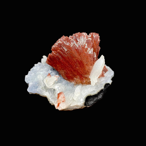 Rare Reddish Heulandite on Chalcedony Matrix – Raw Indian Zeolite Crystal from Jalgaon DK99