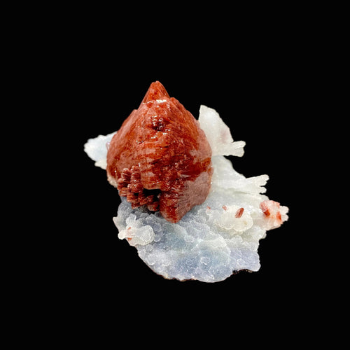 Rare Reddish Heulandite on Chalcedony Matrix – Raw Indian Zeolite Crystal from Jalgaon DK99