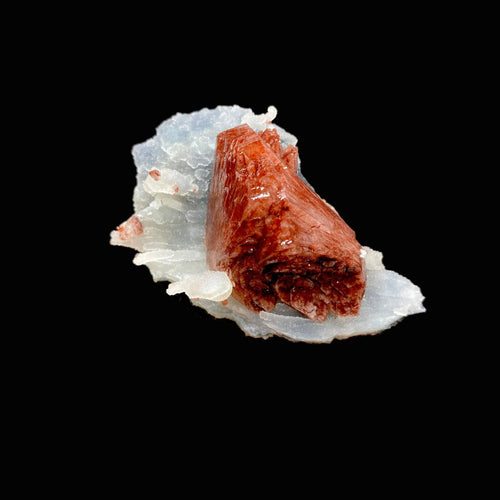 Rare Reddish Heulandite on Chalcedony Matrix – Raw Indian Zeolite Crystal from Jalgaon DK99