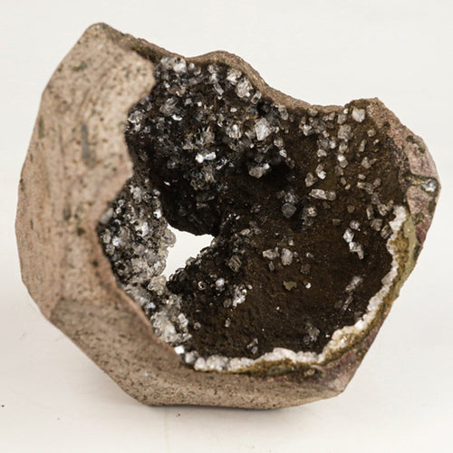 Heulandite on Chalcedony geode Natural Mineral Specimen # B 6530