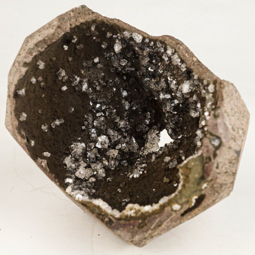 Heulandite on Chalcedony geode Natural Mineral Specimen # B 6530