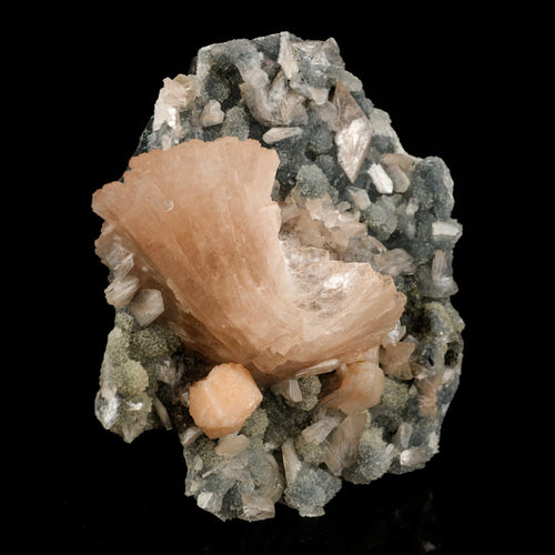 Heulandite Petals in Chalcedony geode Free Standing Natural Mineral Specimen # B 6611