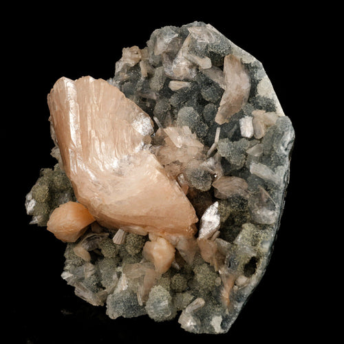 Heulandite Petals in Chalcedony geode Free Standing Natural Mineral Specimen # B 6611
