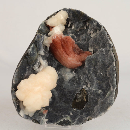 Heulandite Petals with Stilbite in Chalcedony geode Natural Mineral Specimen # B 6608