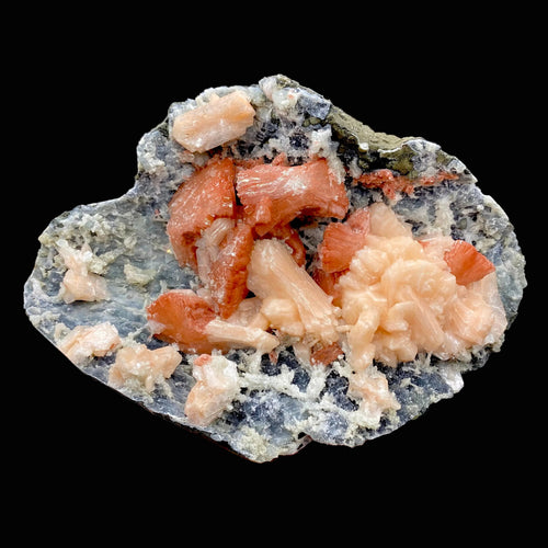 Museum-Grade Deep Red Heulandite & Stilbite Crystal on Chalcedony Matrix | Rare Indian Zeolite Specimen from Jalgaon DK107