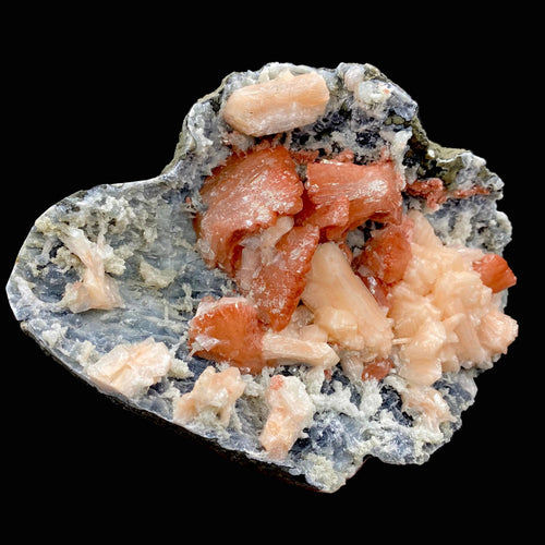 Museum-Grade Deep Red Heulandite & Stilbite Crystal on Chalcedony Matrix | Rare Indian Zeolite Specimen from Jalgaon DK107