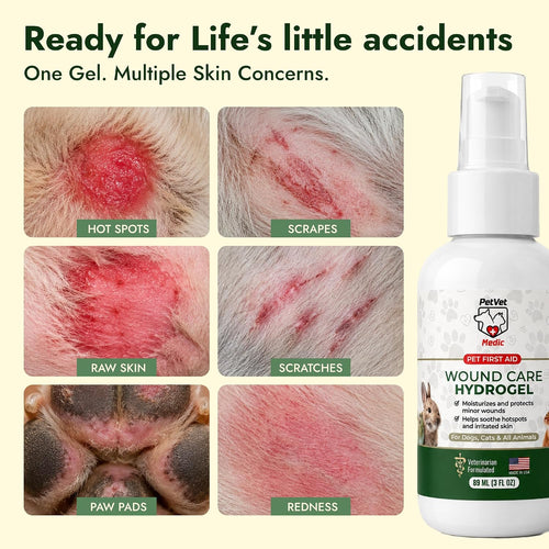 PetVet Medic® Hydrogel Wound Care for Dogs & Cats, all animals – 3 oz