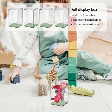 Acrylic Display Case 4PCS Upgraded Large 125mm Clear Blind Box Display Case - Dustproof Acrylic Organizer