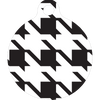 Houndstooth White and Black HD Dog ID Tag