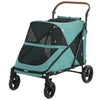 Dog Stroller for Large Dogs Up to 66 LBS with All-Terrain Spring Suspension, 8-Position Adjustable Handle