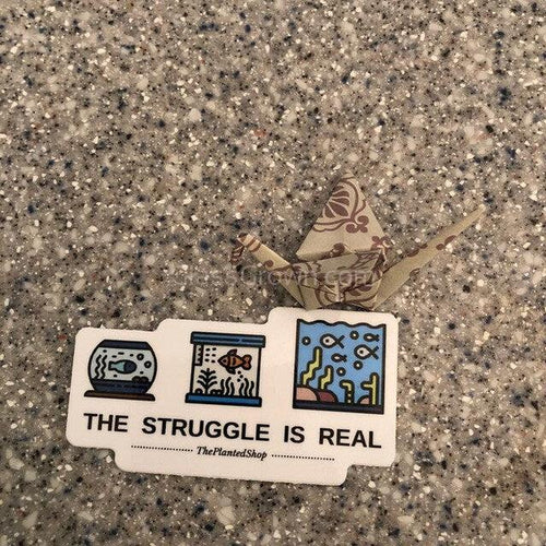 Colorful Fish Tank Struggles Decal Sticker