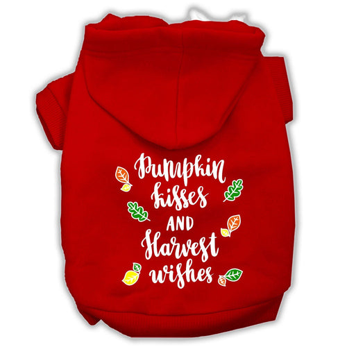 Pet, Dog and Cat Hoodie Screen Printed, Pumpkin Kisses & Harvest Wishes