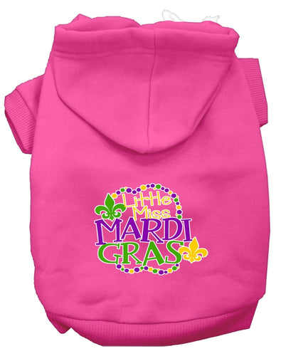 Pet Dog & Cat Hoodie Screen Printed, Little Miss Mardi Gras
