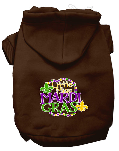 Pet Dog & Cat Hoodie Screen Printed, Little Miss Mardi Gras